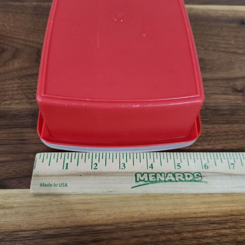 Tupperware Tuppercraft Vintage Stow N Go Craft Storage Lunch Container Red #767 - Picture 8 of 9